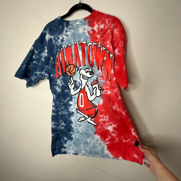 NWOT Chinatown Market Red White & Blue Tie Dye Short Sleeve Basketball Tee M - Picture 3 of 10